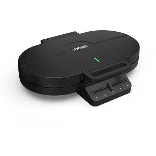 Máquina de Waffles Princess 132384 Waffles Coração - Preto com 5 Acessórios Inclusos
