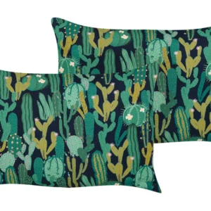 Conjunto de 2 almofadas decorativas de jardim com comum de cacto verde 40 x 60 cm BUSSANA
