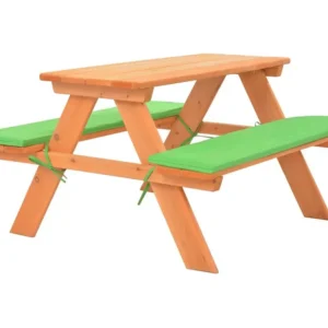 Mesa de piquenique infantil com bancos 89x79x50cm abeto maciço Clicnbuy