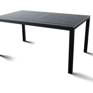 Giano - Mesa de jantar com moldura de metal e ripas de madeira compensada 150x90cm Frankystar