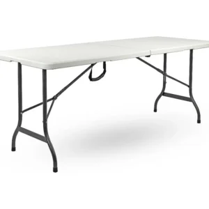 Brigros - Mesa dobrável 180x70x74 cm branco liso PRIVATE GARDEN