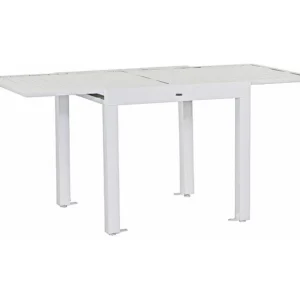 Estosa - Mesa extensível de alumínio para jardim 82-163 cm Lipari branco PRIVATE GARDEN