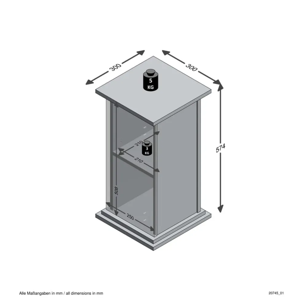 FMD Mesa decorativa com porta 57,4 cm cor matera para Churrasqueiras e Áreas de Lazer
