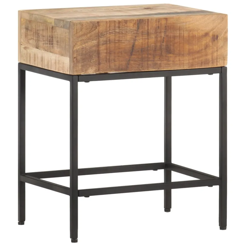 Mesa de apoio 40x30x50 cm madeira de mangueira áspera maciç com 4 Cadeiras