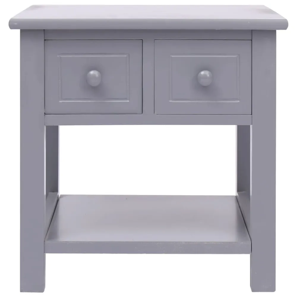 Mesa de apoio 40x40x40 cm madeira de paulownia cinzento | Resistente às Intempéries