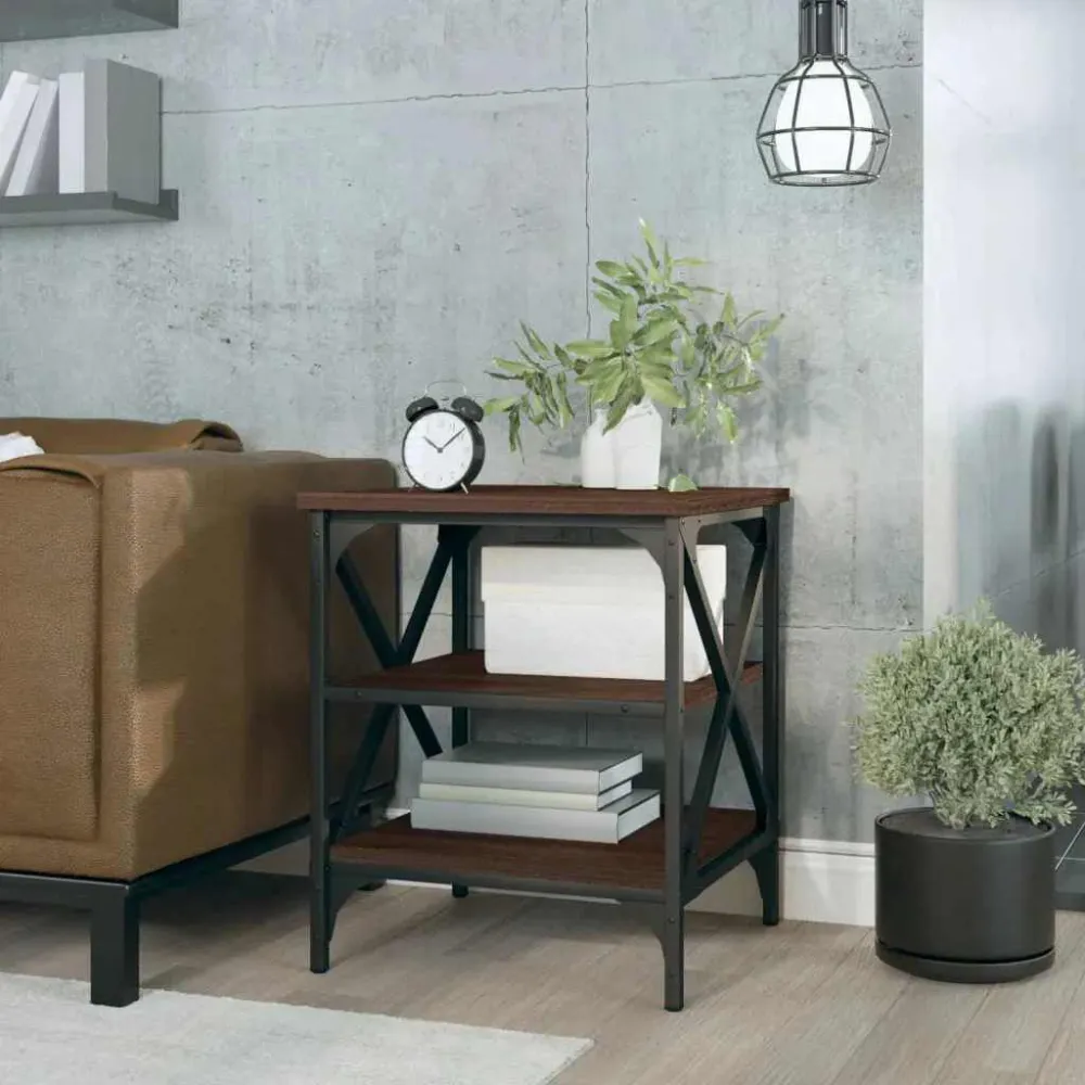 Mesa de apoio 40x42x50 cm derivados madeira carvalho castanho para Ambientes Externos