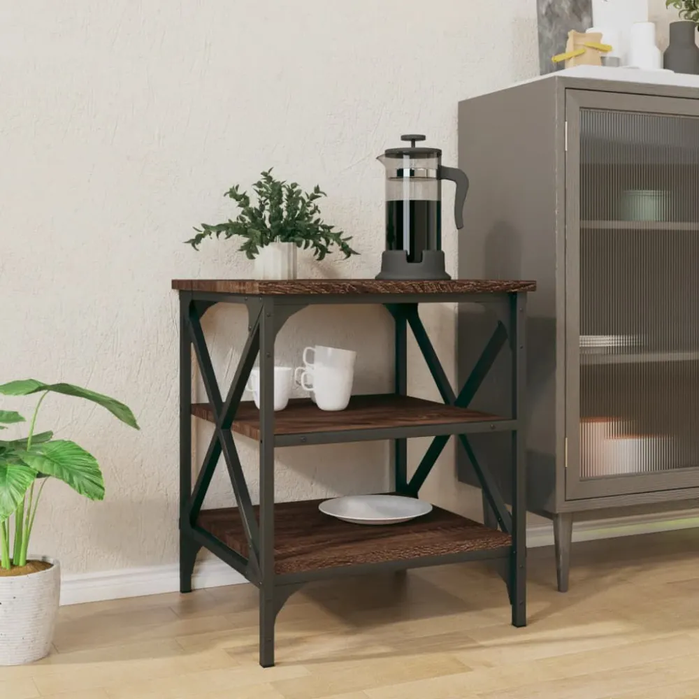 Mesa de apoio 40x42x50 cm derivados madeira carvalho castanho para Ambientes Externos