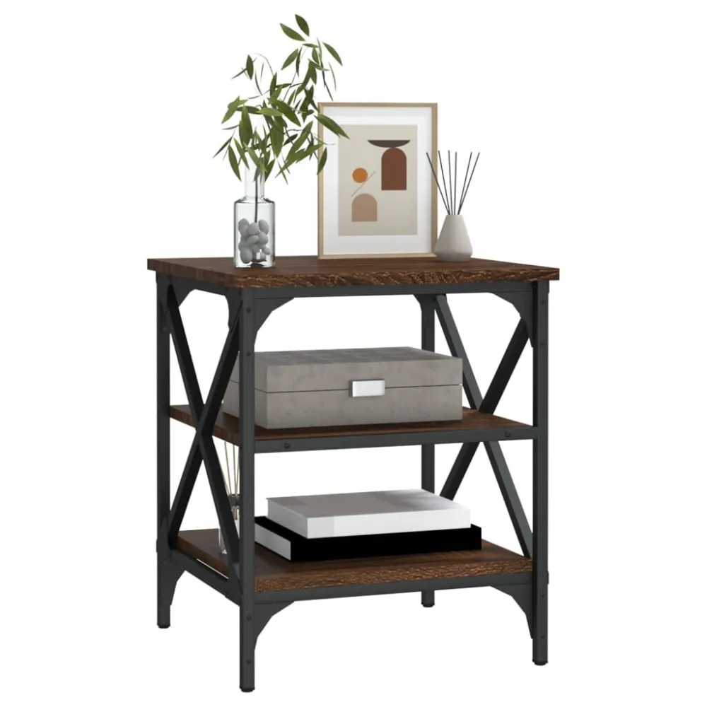 Mesa de apoio 40x42x50 cm derivados madeira carvalho castanho para Ambientes Externos