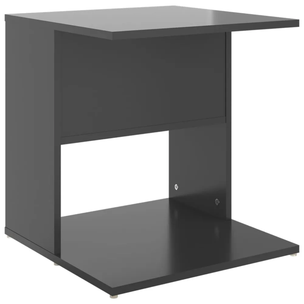 Mesa de apoio 45x45x48 cm derivados de madeira cinza reluzente