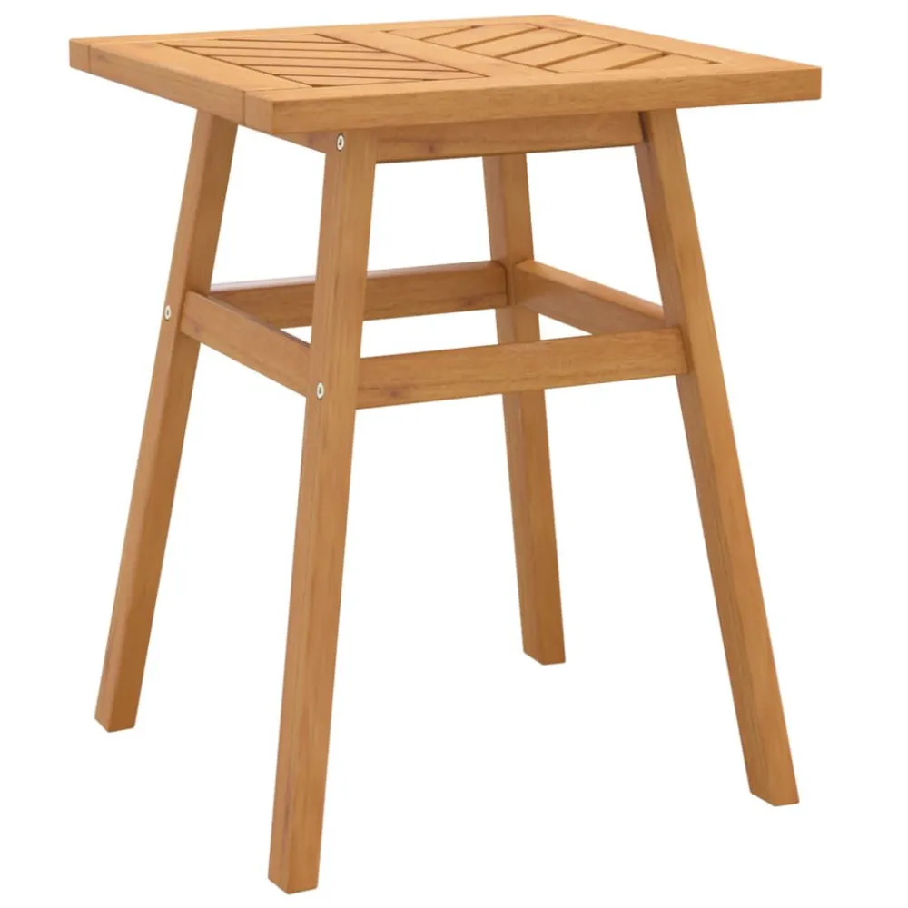 Mesa de apoio 45x45x60 cm madeira de acácia maciç com Base em Pedra Artificial