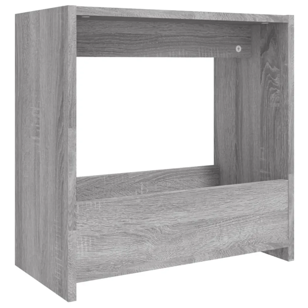 Mesa de apoio 50x26x50 cm derivados de madeira cinzento sonoma em Alumínio e Vidro