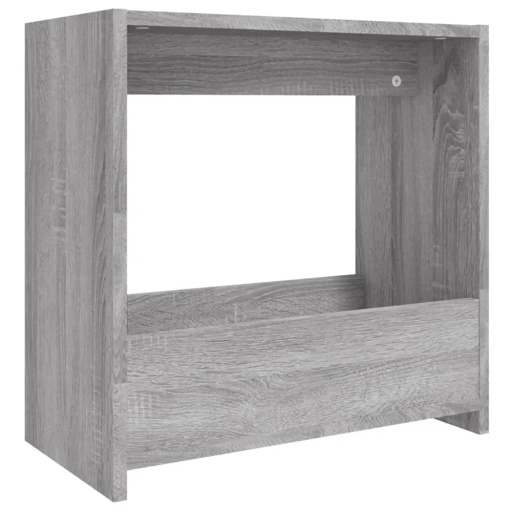 Mesa de apoio 50x26x50 cm derivados de madeira cinzento sonoma em Alumínio e Vidro