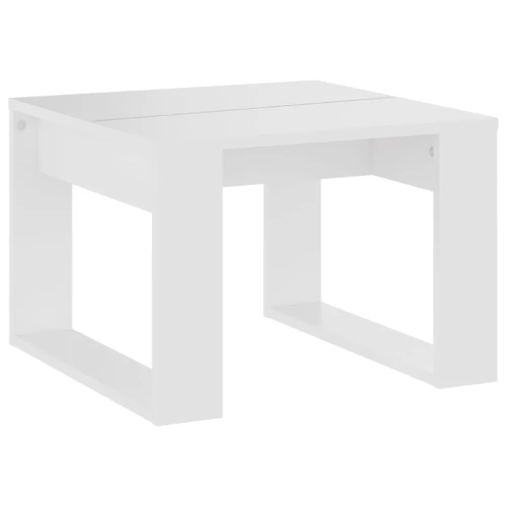 Mesa de apoio 50x50x35 cm derivados de madeira branco em Madeira de Eucalipto