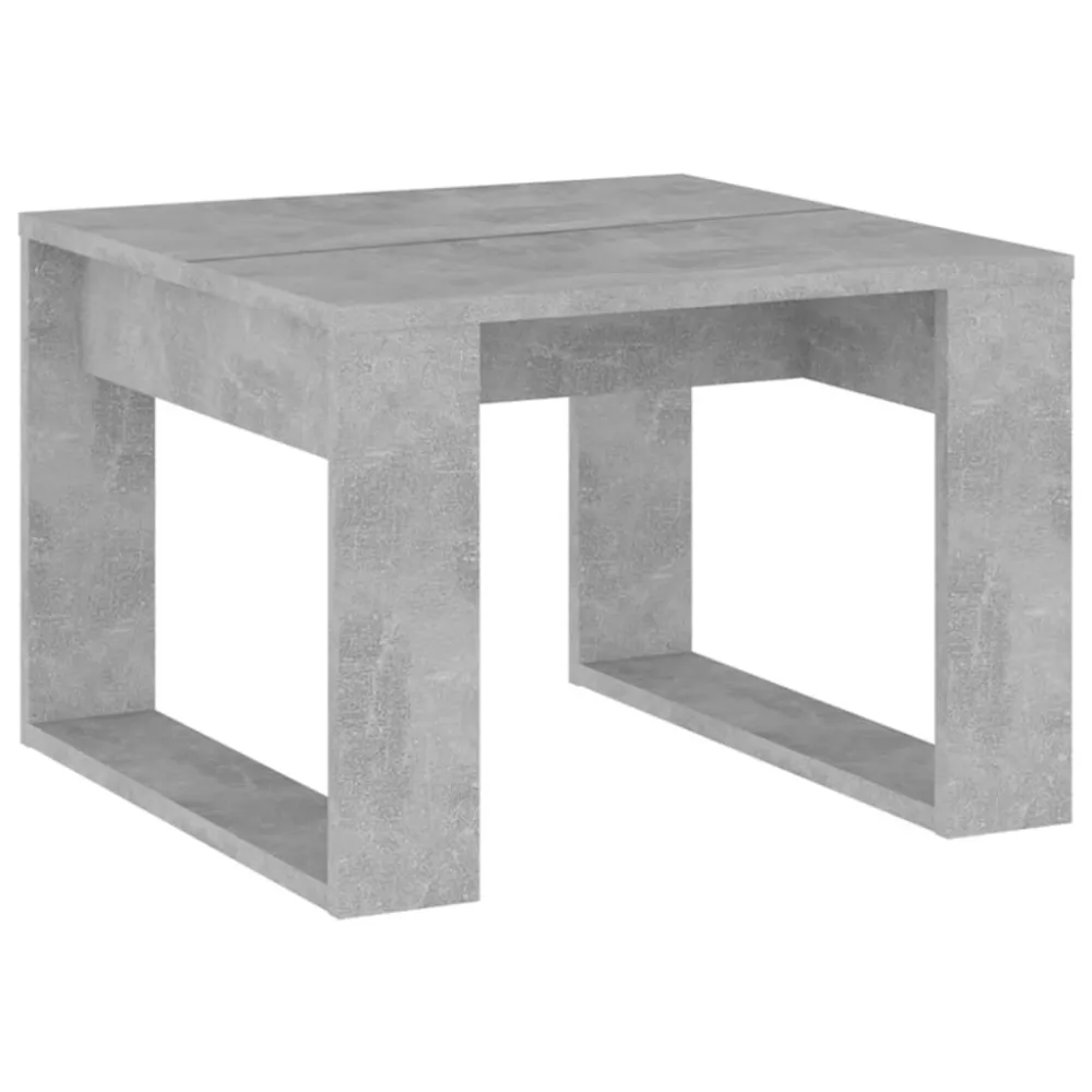 Mesa de apoio 50x50x35 cm derivados de madeira cinzento cimento com Guarda-sol Central