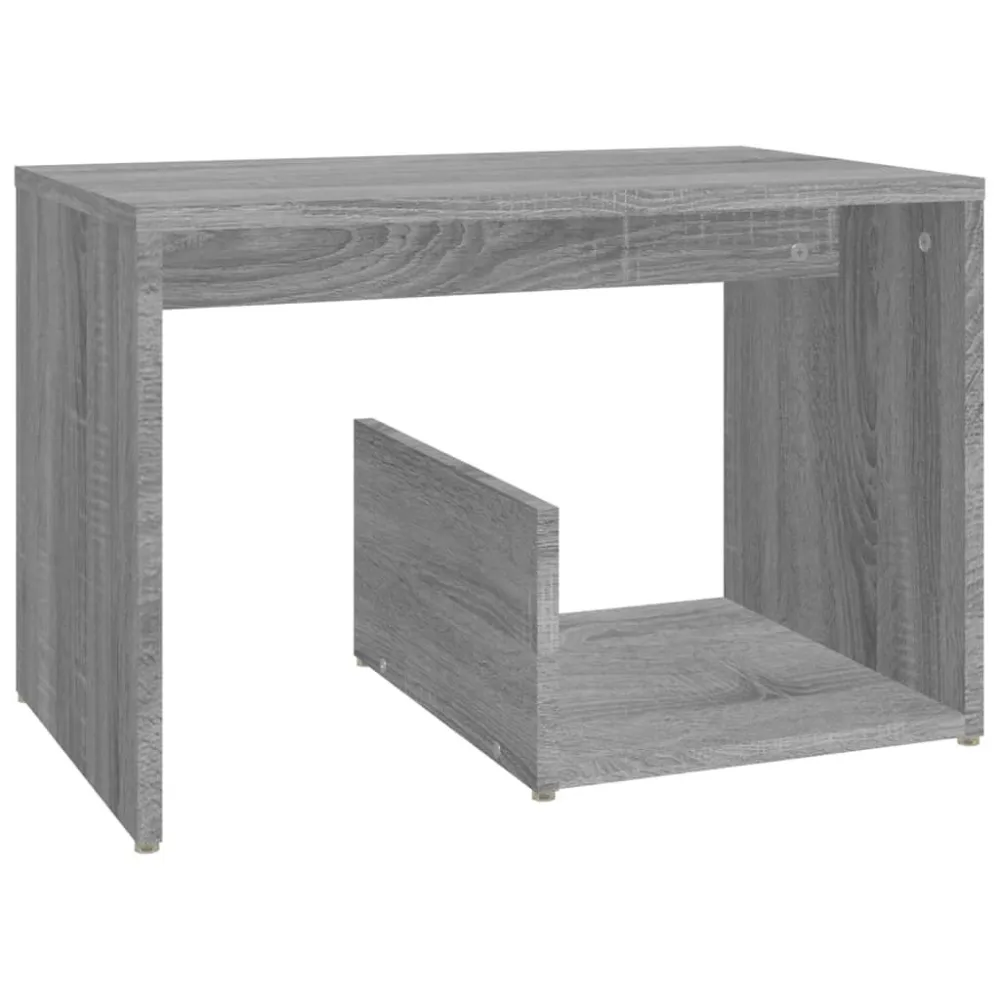 Mesa de apoio 59x36x38 cm derivados de madeira cinzento sonoma em Alumínio e Vidro