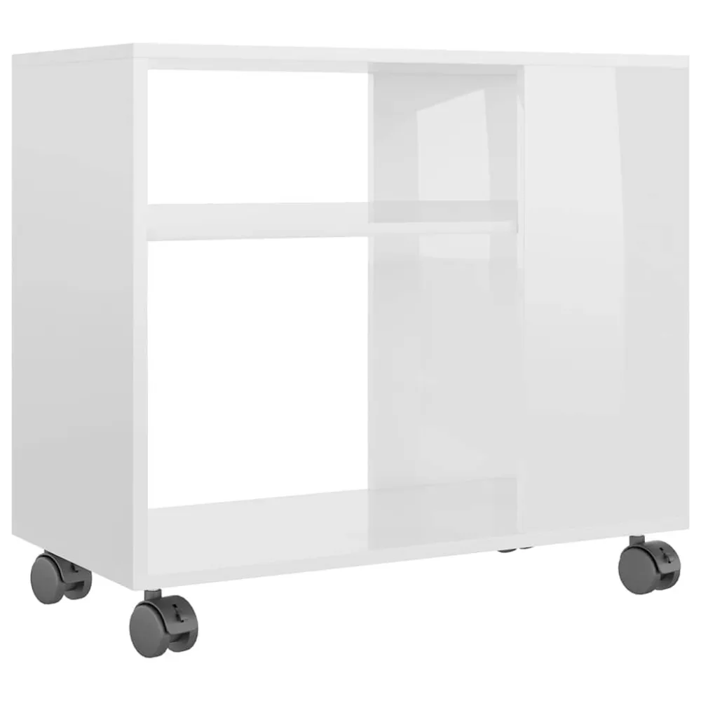 Mesa de apoio 70x35x55 cm madeira processada branco resplandecente