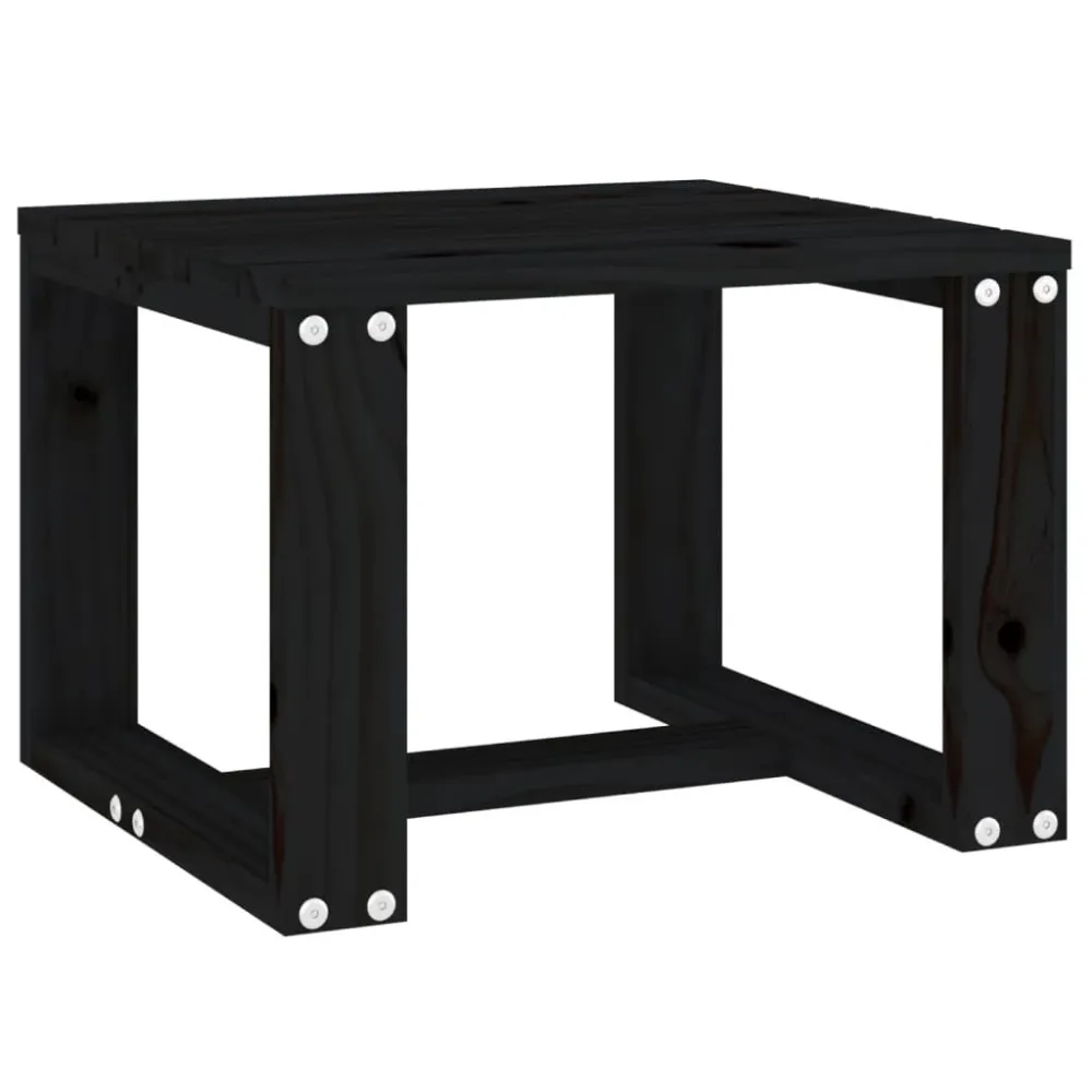Mesa de apoio para jardim 40x38x28,5 cm pinho maciço preto com Ajuste de Altura