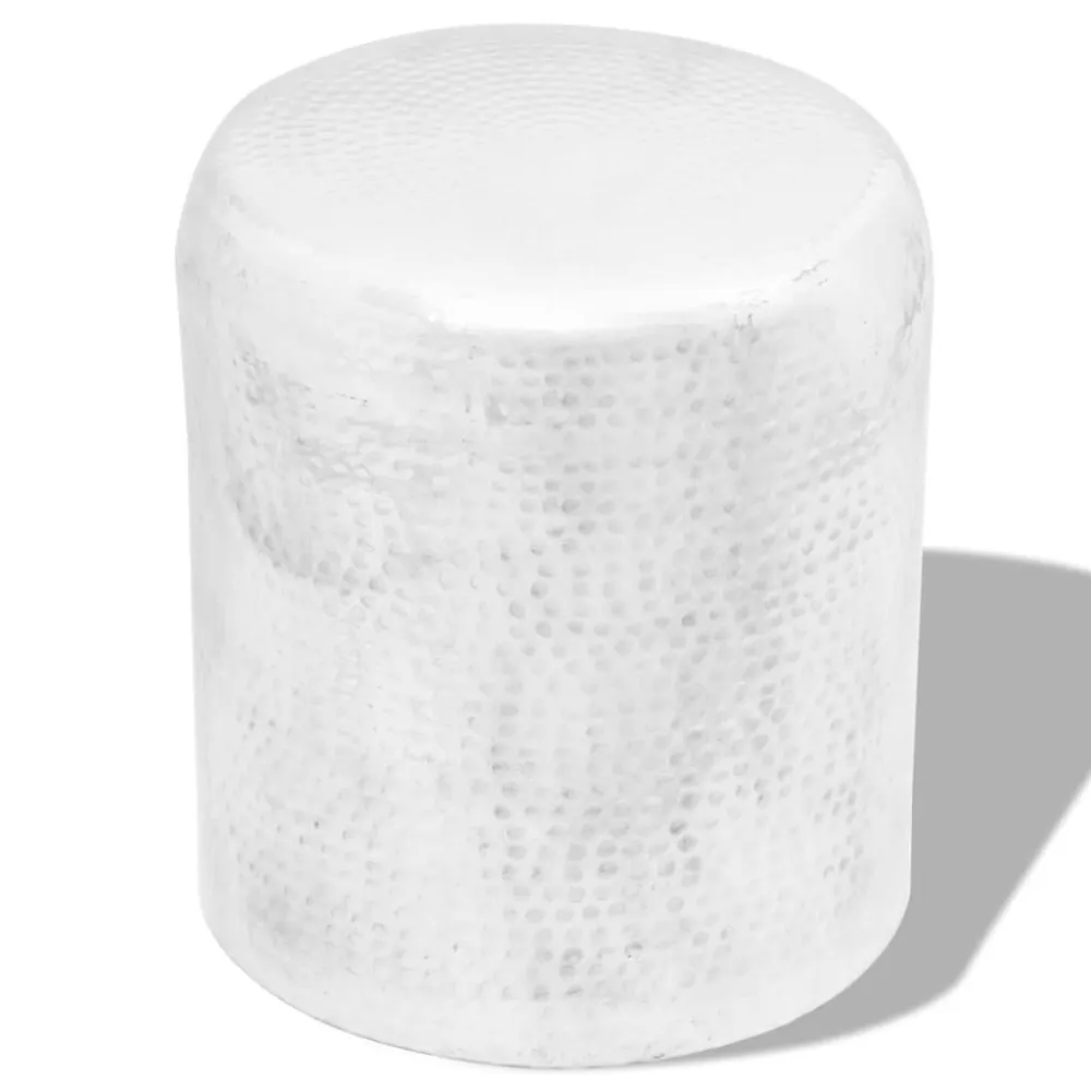 Mesa de apoio/banco em alumínio martelado, prateado | Montagem Rápida