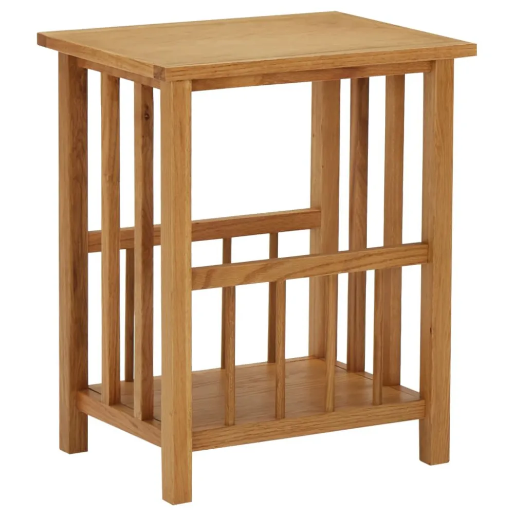 Mesa de Bistrô Mesa apoio com suporte para revistas 45x35x55 cm carvalho maciço
