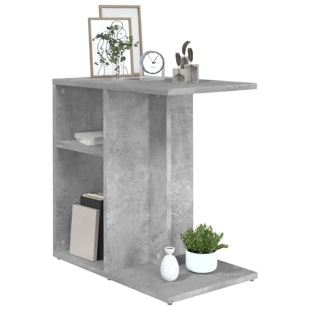 Mesa de Canto para Mesa de apoio 50x30x50 cm contraplacado cinzento cimento