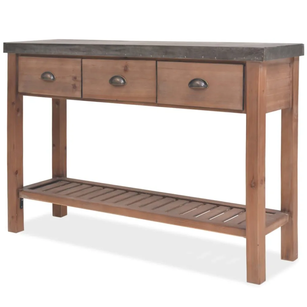 Mesa de Centro para Mesa consola madeira de abeto maciç 122x35x80 cm