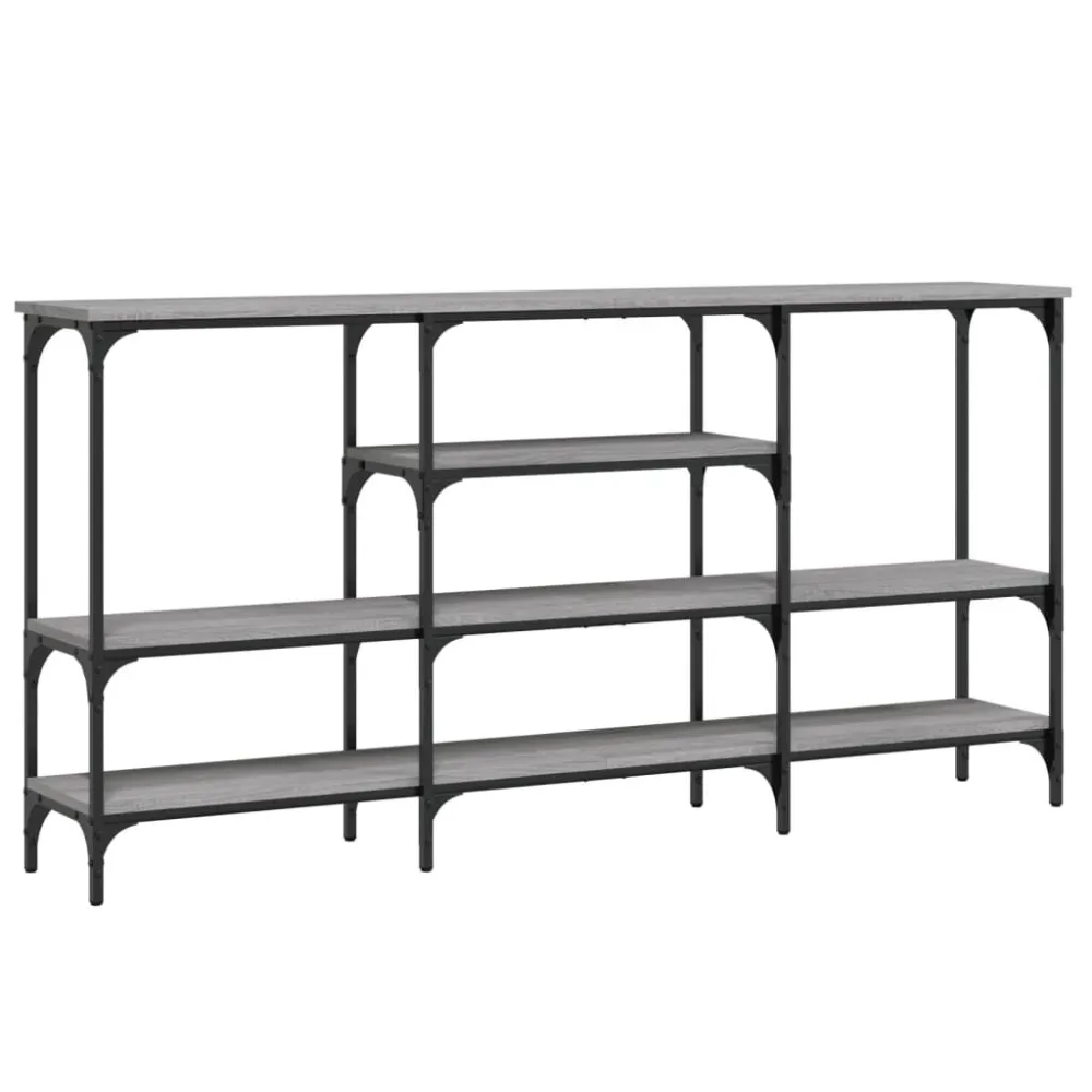 Mesa consola 160x29x80 cm derivados de madeira cinzento sonoma para Ambientes Externos