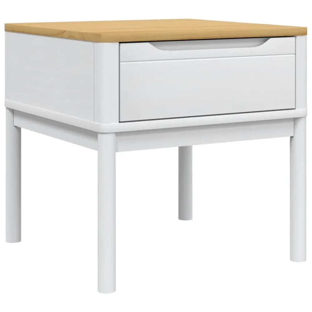 Mesa Dobrável para Mesa para candeeiro FLORO 55x55x54 cm pinho maciço branco