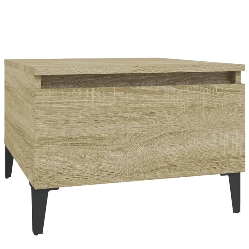 Mesa de Ferro Fundido Mesa de apoio 50x46x35 cm derivados de madeira carvalho sonoma