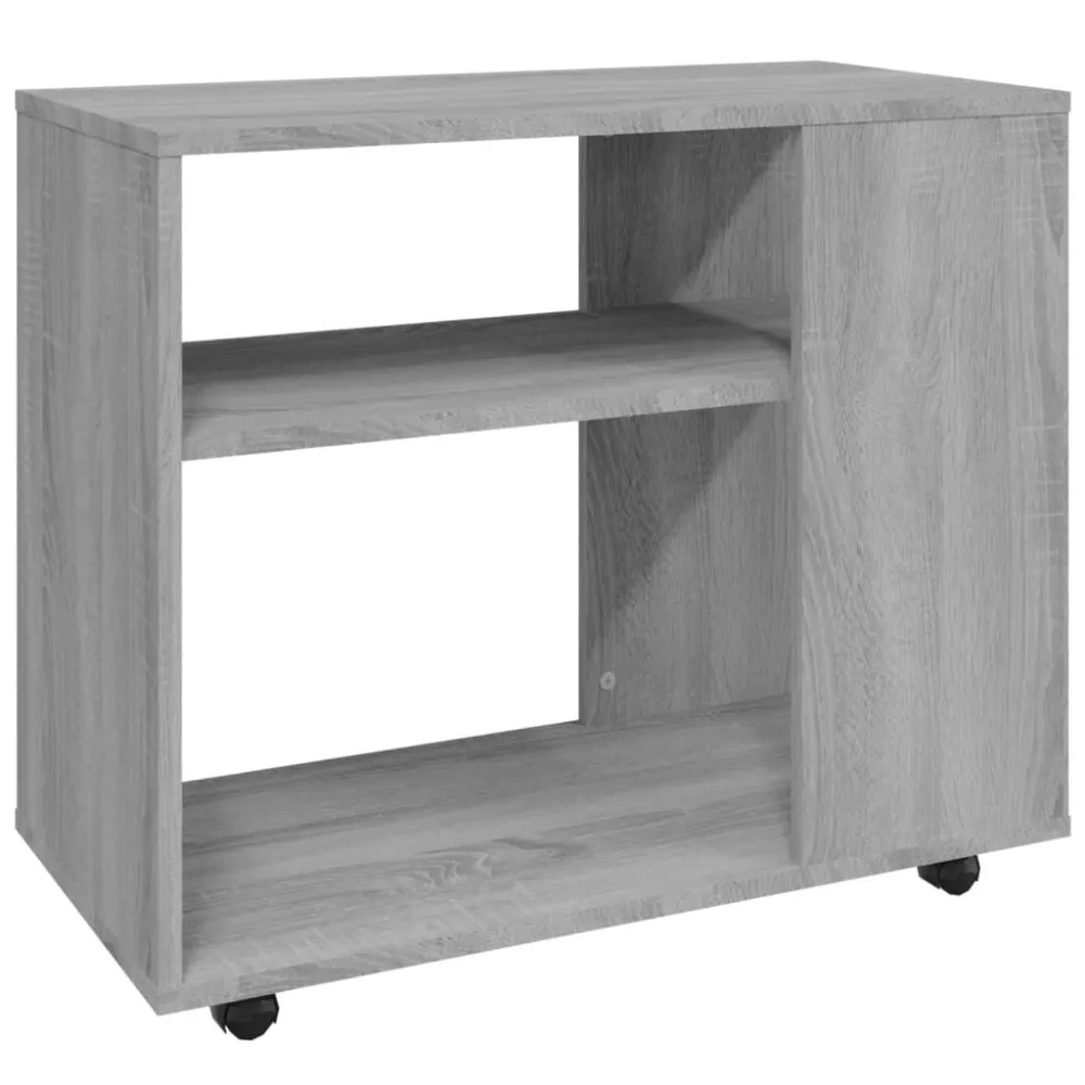 Mesa de Ferro Fundido Mesa de apoio 70x35x55 cm madeira processada sonoma cinza