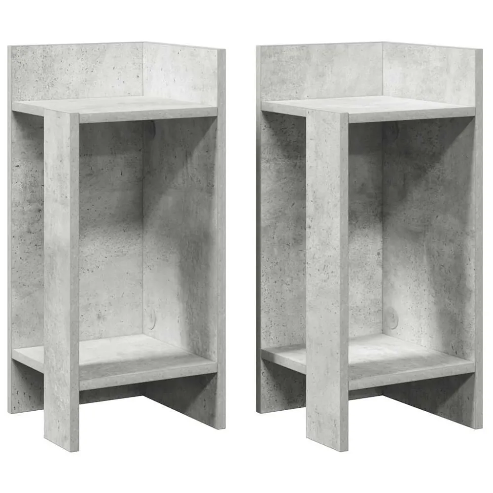 Mesa de Ferro Fundido Mesas laterais 2pcs com prateleira 110x50x103cm cinzento cimento
