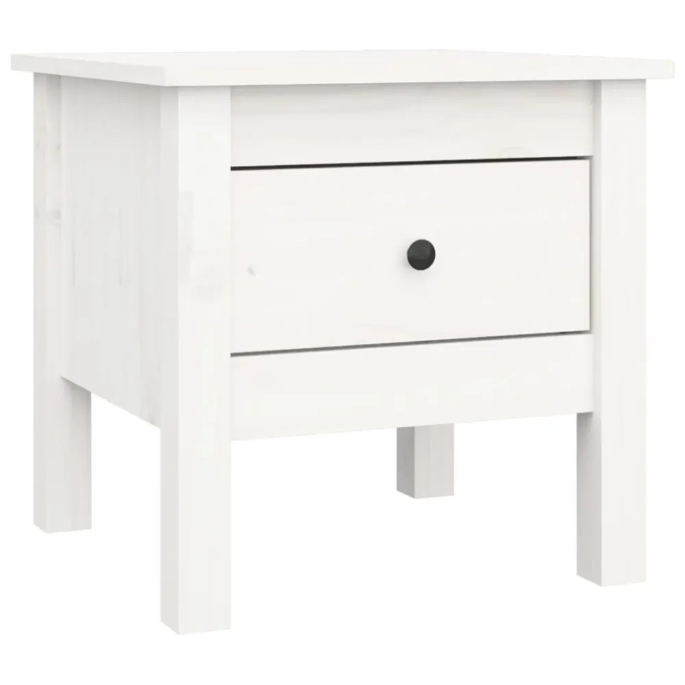 Mesa de Jardim Mesa de apoio 40x40x39 cm pinho maciço Branco
