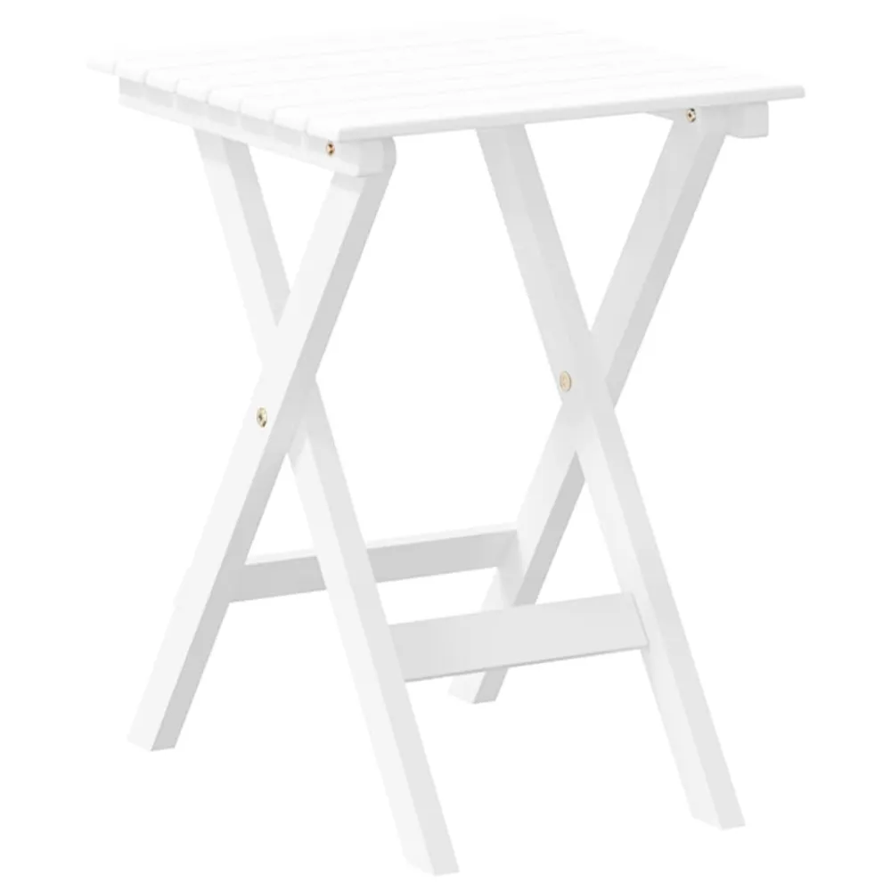Mesa de Jardim Mesa de apoio dobrável madeira de álamo maciç branco