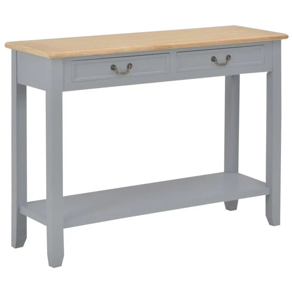Mesa de Jardim Mesa consola 110x35x80 cm madeira cinzento