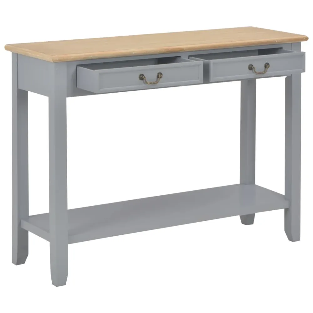 Mesa de Jardim Mesa consola 110x35x80 cm madeira cinzento
