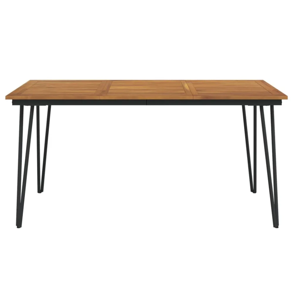 Mesa de Jardim Robusta Mesa jardim com pernas estilo grampo 160x80x75 cm acácia maciç