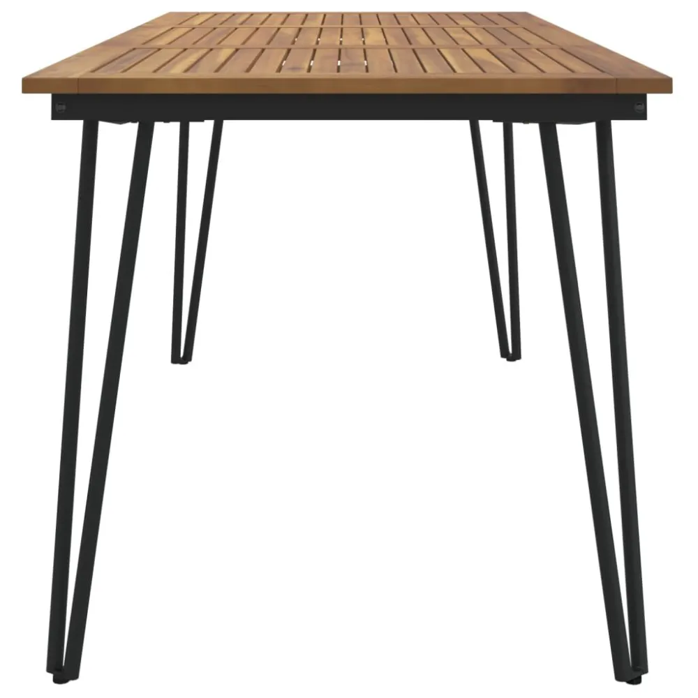 Mesa de Jardim Robusta Mesa jardim com pernas estilo grampo 160x80x75 cm acácia maciç