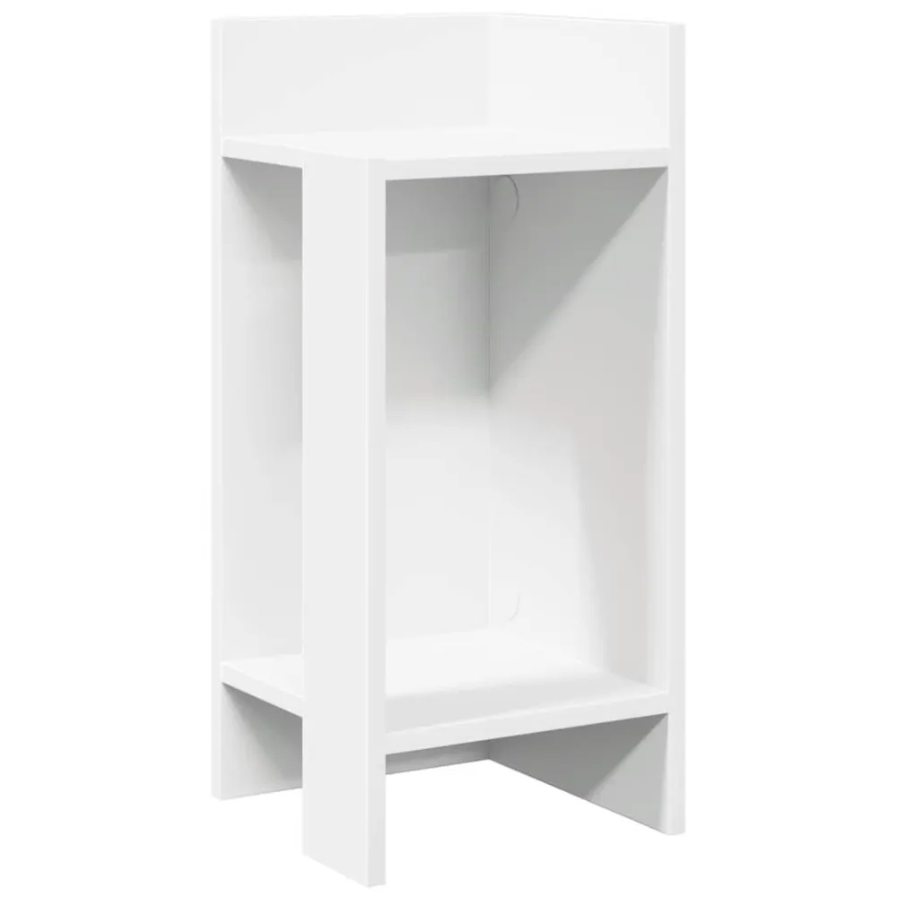 Mesa lateral com prateleira 110x50x103 cm branco em Alumínio e Vidro