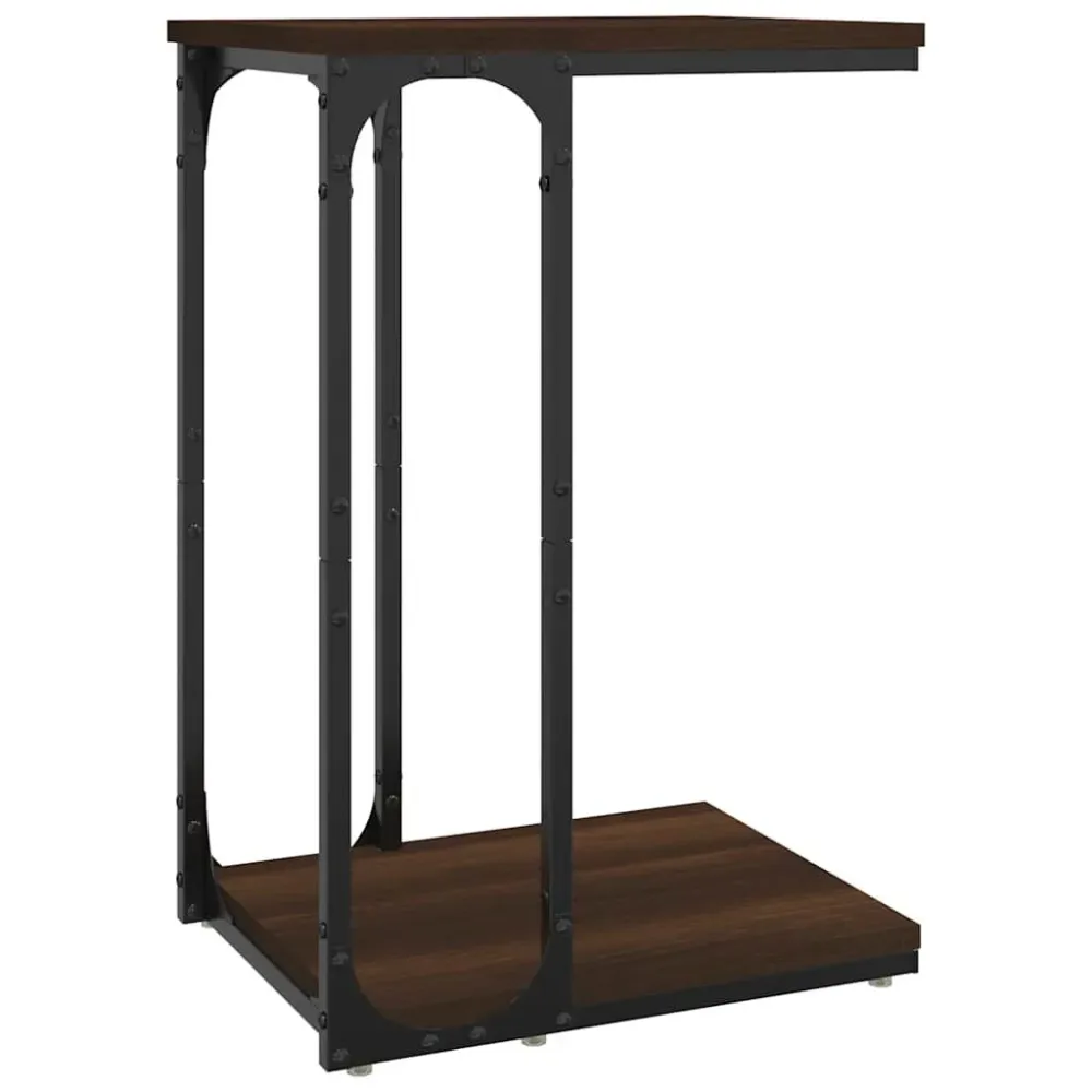 Mesa de Pátio Mesa de apoio 40x30x60cm derivados de madeira carvalho castanho