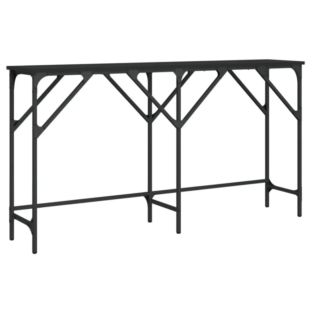 Mesa de Pátio Mesa consola 140x29x75 cm derivados de madeira preto