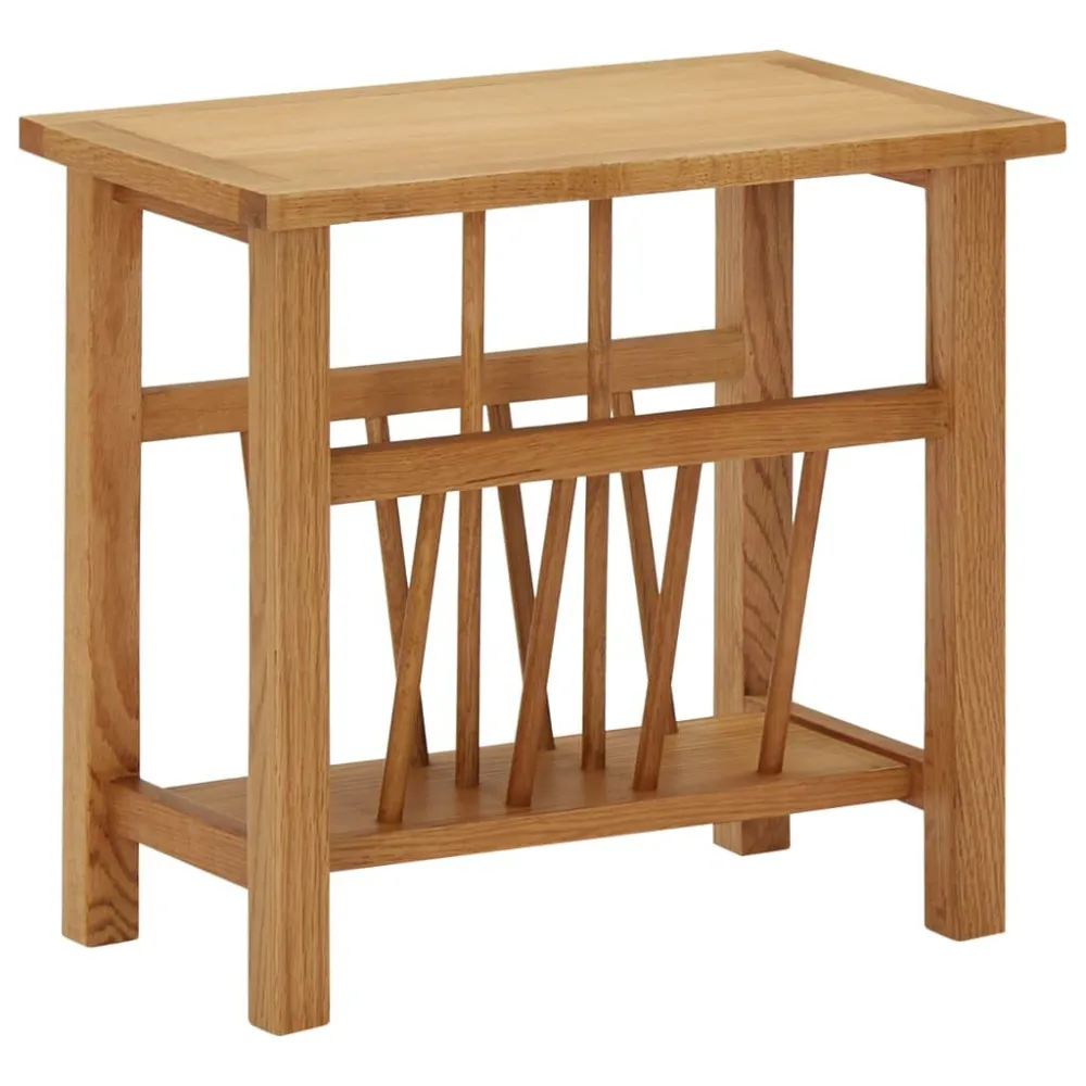 Resistente às Intempéries Mesa apoio com suporte para revistas 45x27x42 cm carvalho maciço
