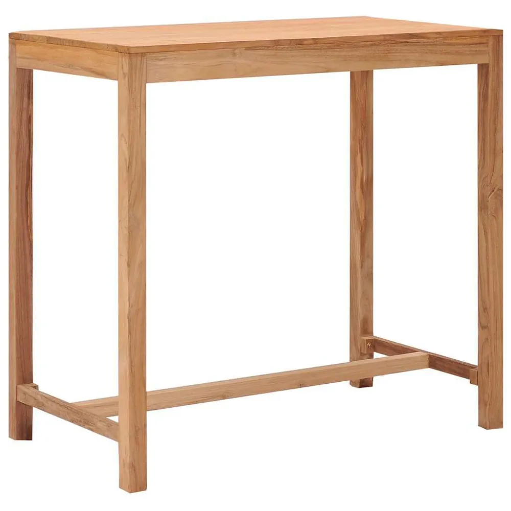 Mesa de bar para jardim 110x60x105 cm madeira de teca maciç com Ajuste de Altura