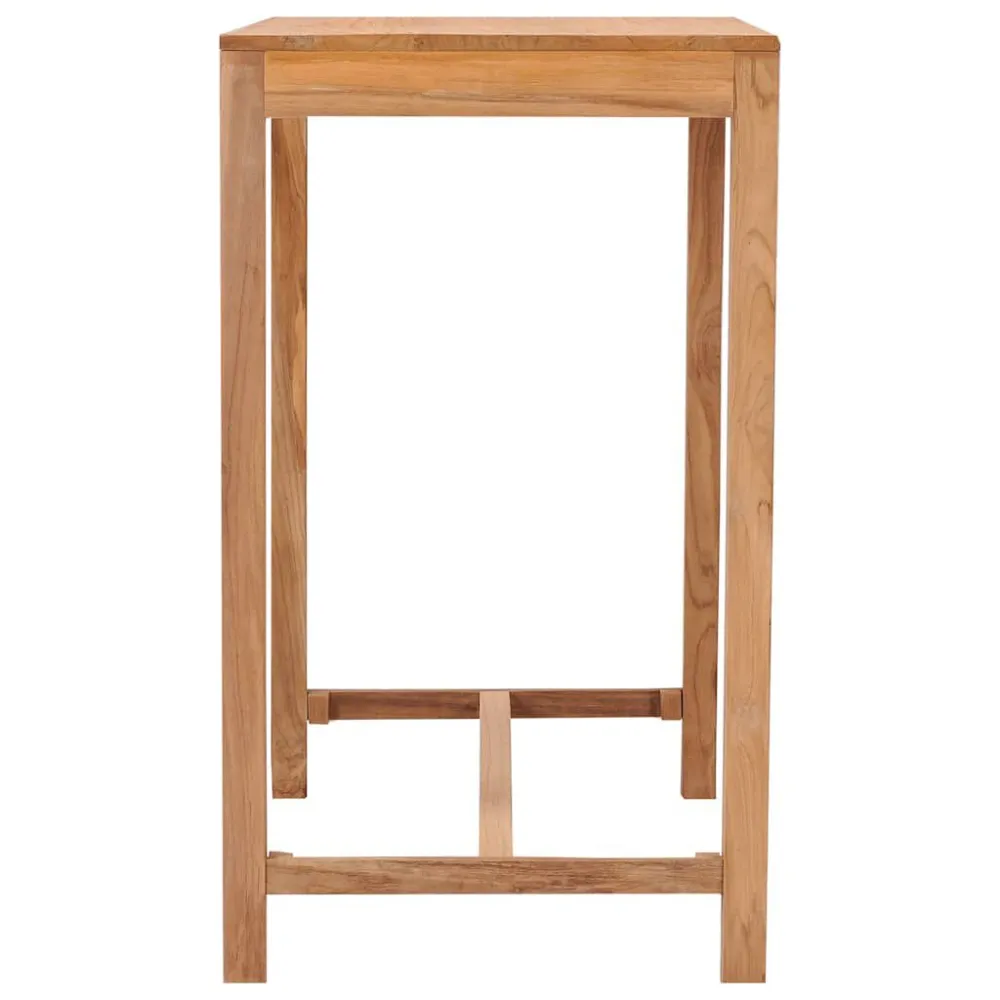 Mesa de bar para jardim 110x60x105 cm madeira de teca maciç com Ajuste de Altura