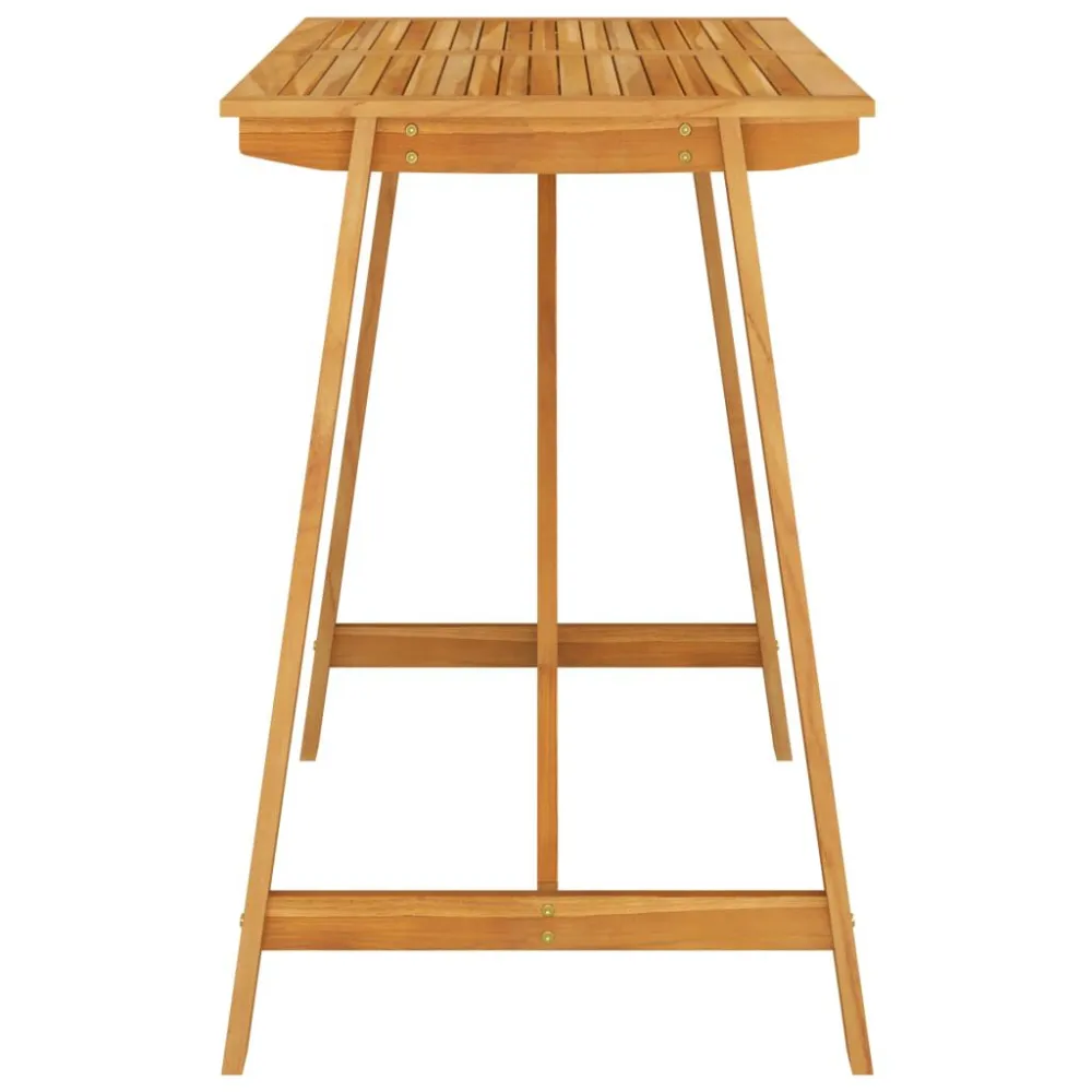 Mesa de bar para jardim 140x70x104 cm madeira de acácia maciç para Churrasqueiras e Áreas de Lazer