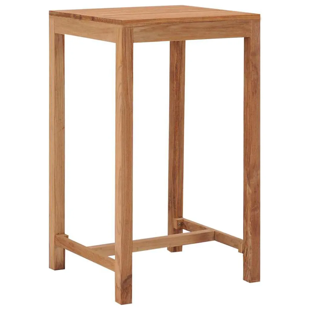 Mesa de bar para jardim 60x60x105 cm madeira de teca maciç para Churrasqueiras e Áreas de Lazer