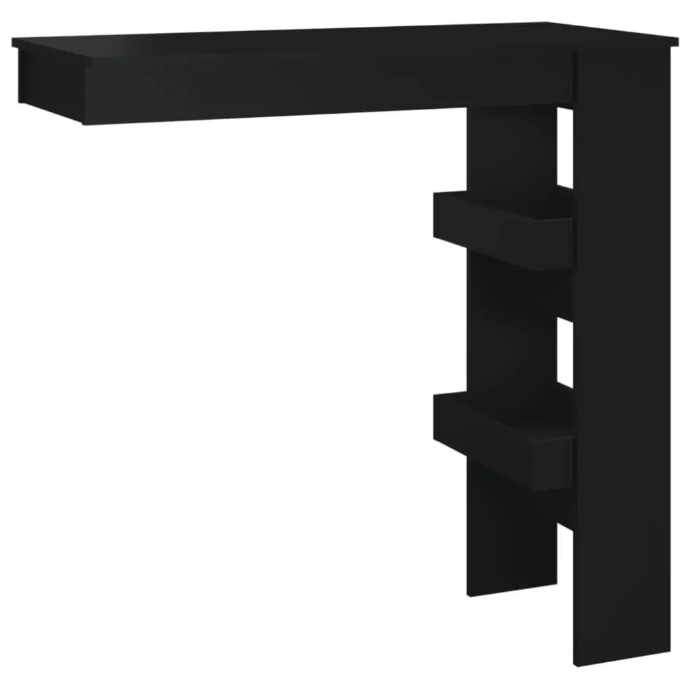 Mesa de bar para parede 102x45x103,5 cm derivados madeira preto | Montagem Rápida