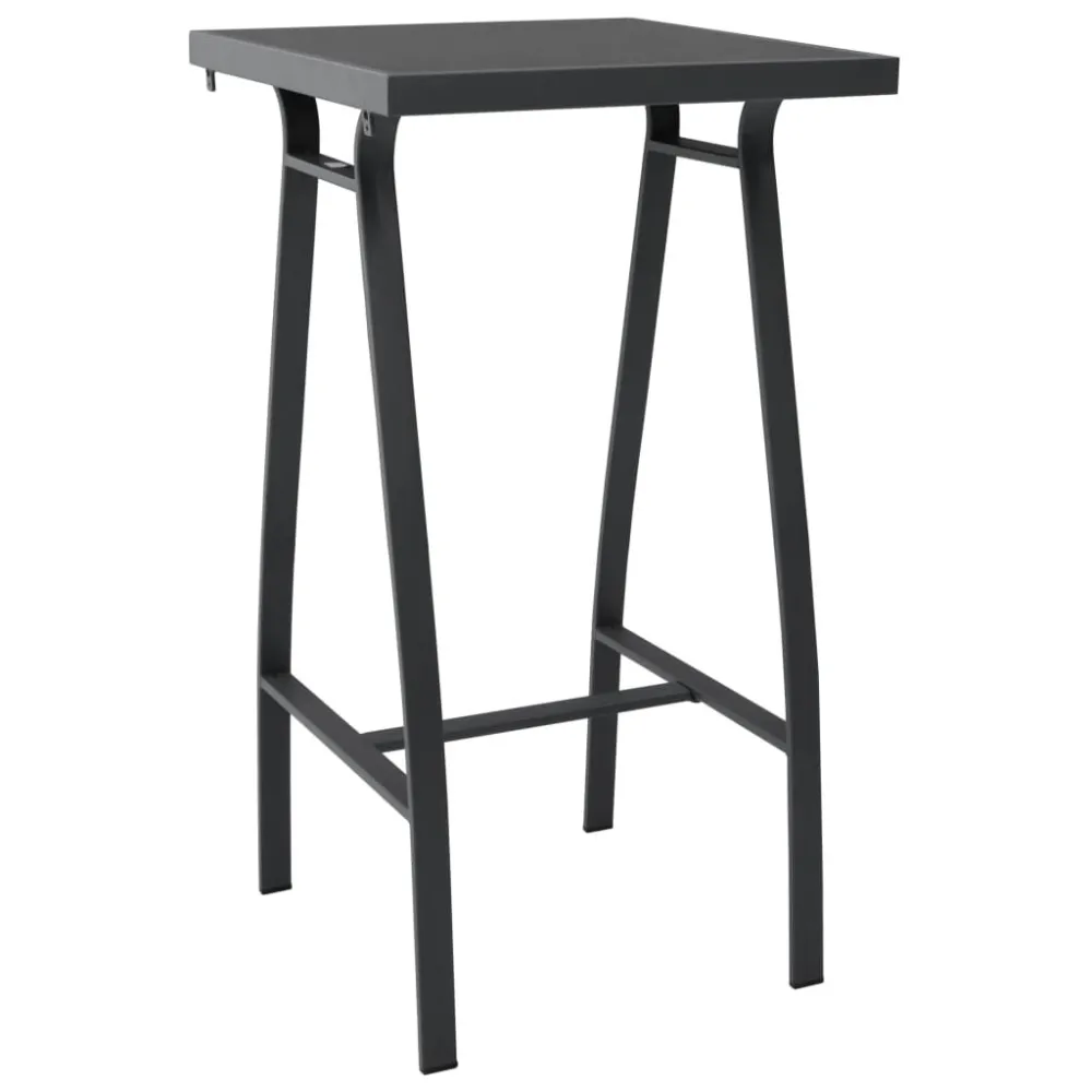 Mesa de Jardim Mesa de bar para jardim 60x60x110 cm vidro temperado preto