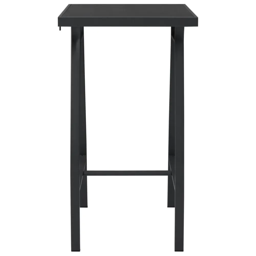 Mesa de Jardim Mesa de bar para jardim 60x60x110 cm vidro temperado preto
