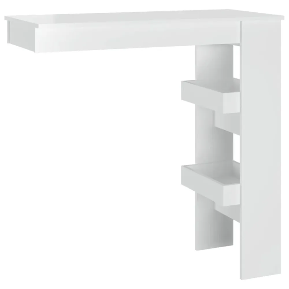 Mesa de Pátio Mesa bar parede 102x45x103,5cm derivados madeira branco brilh.