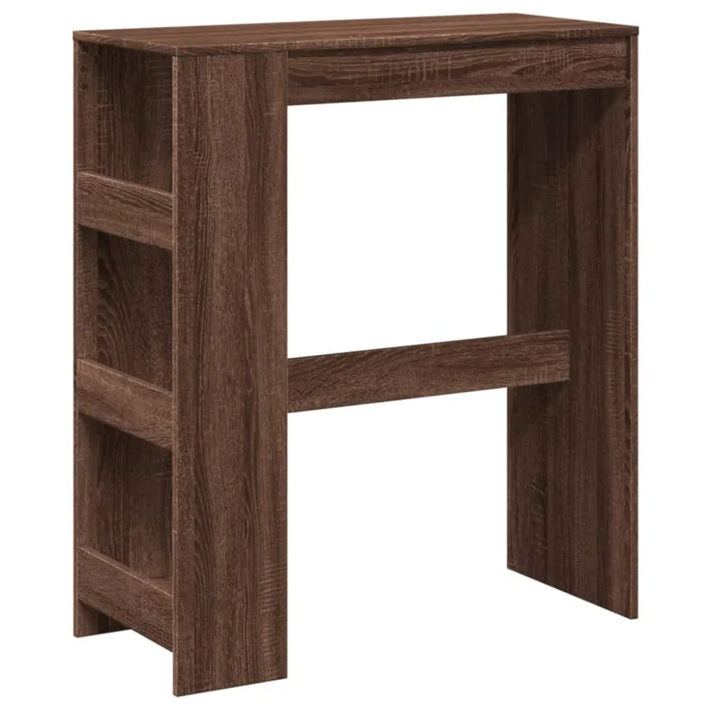 Premium para Exterior Mesa de bar com prateleiras derivados madeira carvalho castanho