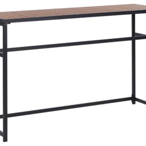 Mesa de Canto para Mesa de jardim em ço preto e castanho distinto 150 x 50 cm AVETRANA